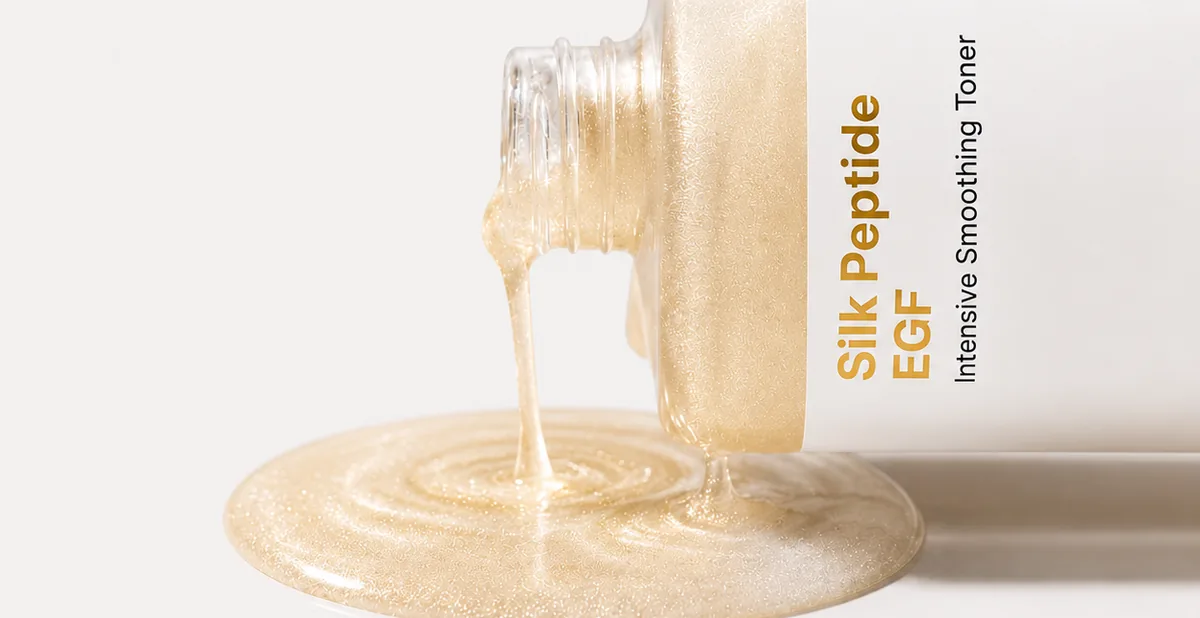 Inatone Silk Peptide EGF toner pouring from its bottle